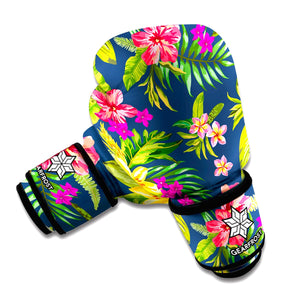 Aloha Hawaiian Flowers Pattern Print Boxing Gloves