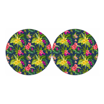 Aloha Hawaiian Flowers Pattern Print Car Coasters