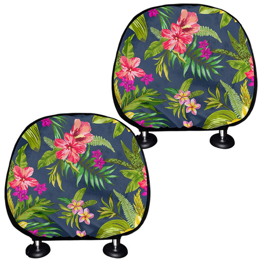 Aloha Hawaiian Flowers Pattern Print Car Headrest Covers