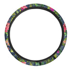 Aloha Hawaiian Flowers Pattern Print Car Steering Wheel Cover