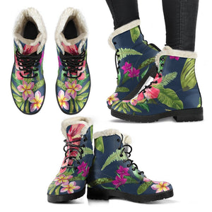 Aloha Hawaiian Flowers Pattern Print Comfy Boots GearFrost