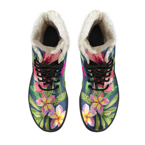 Aloha Hawaiian Flowers Pattern Print Comfy Boots GearFrost