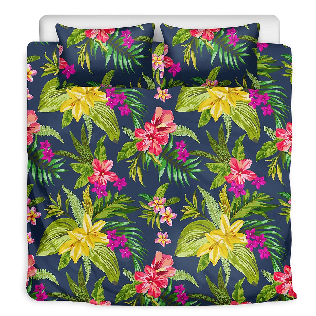 Aloha Hawaiian Flowers Pattern Print Duvet Cover Bedding Set