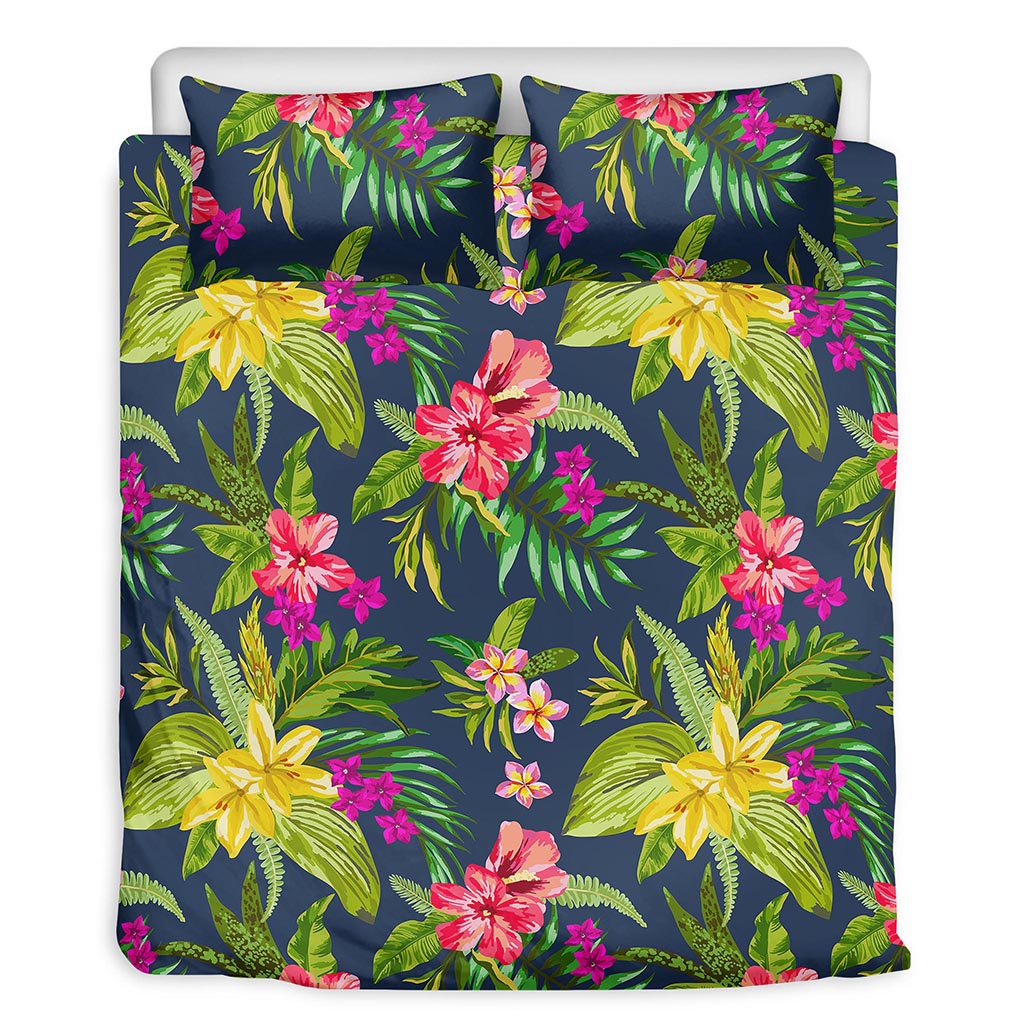 Aloha Hawaiian Flowers Pattern Print Duvet Cover Bedding Set