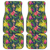 Aloha Hawaiian Flowers Pattern Print Front and Back Car Floor Mats