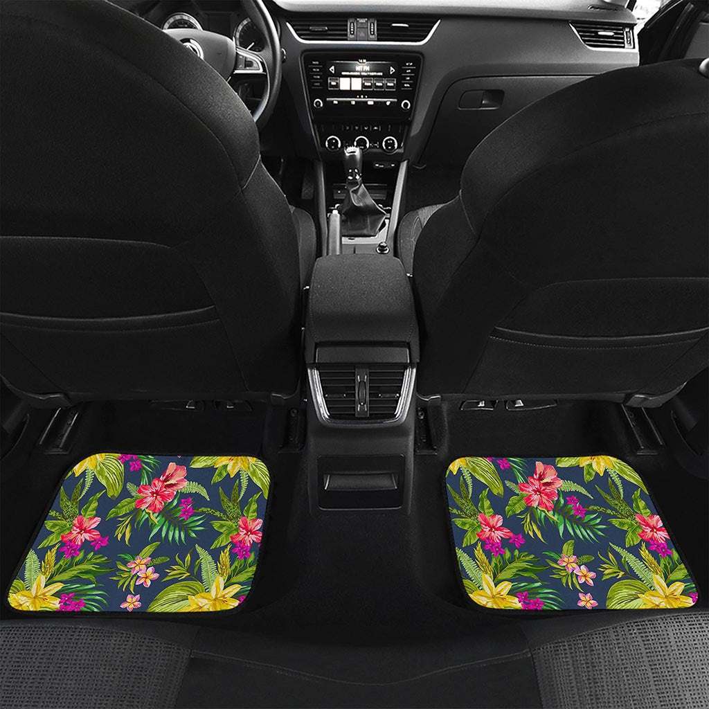 Aloha Hawaiian Flowers Pattern Print Front and Back Car Floor Mats