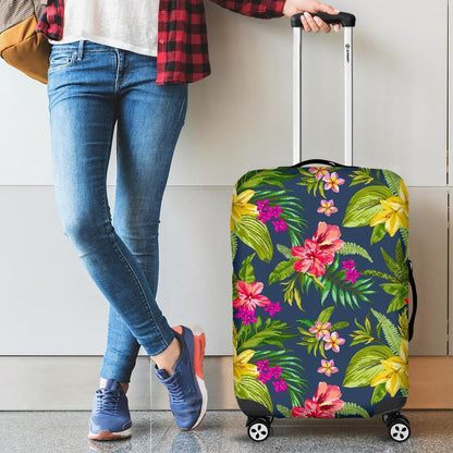 Aloha Hawaiian Flowers Pattern Print Luggage Cover GearFrost