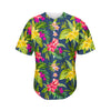 Aloha Hawaiian Flowers Pattern Print Men's Baseball Jersey