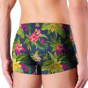 Aloha Hawaiian Flowers Pattern Print Men's Boxer Briefs