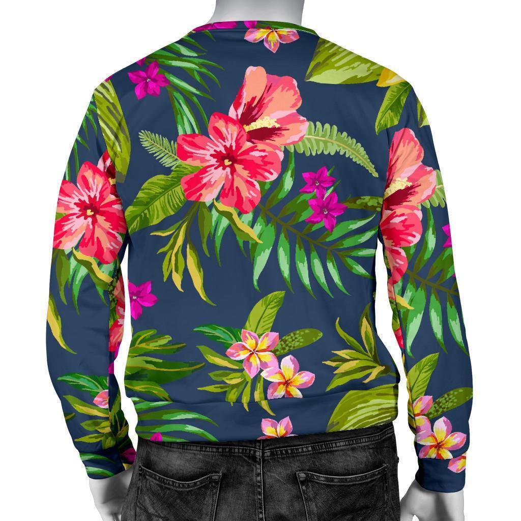 Aloha Hawaiian Flowers Pattern Print Men's Crewneck Sweatshirt GearFrost