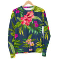 Aloha Hawaiian Flowers Pattern Print Men's Crewneck Sweatshirt