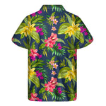 Aloha Hawaiian Flowers Pattern Print Men's Short Sleeve Shirt