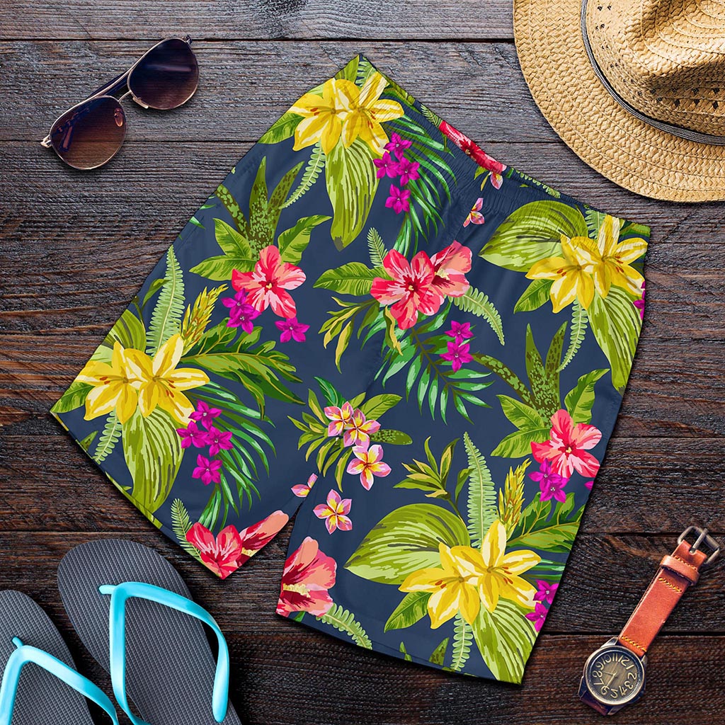 Aloha Hawaiian Flowers Pattern Print Men's Shorts
