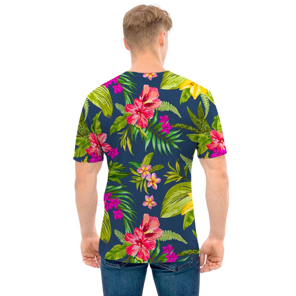 Aloha Hawaiian Flowers Pattern Print Men's T-Shirt