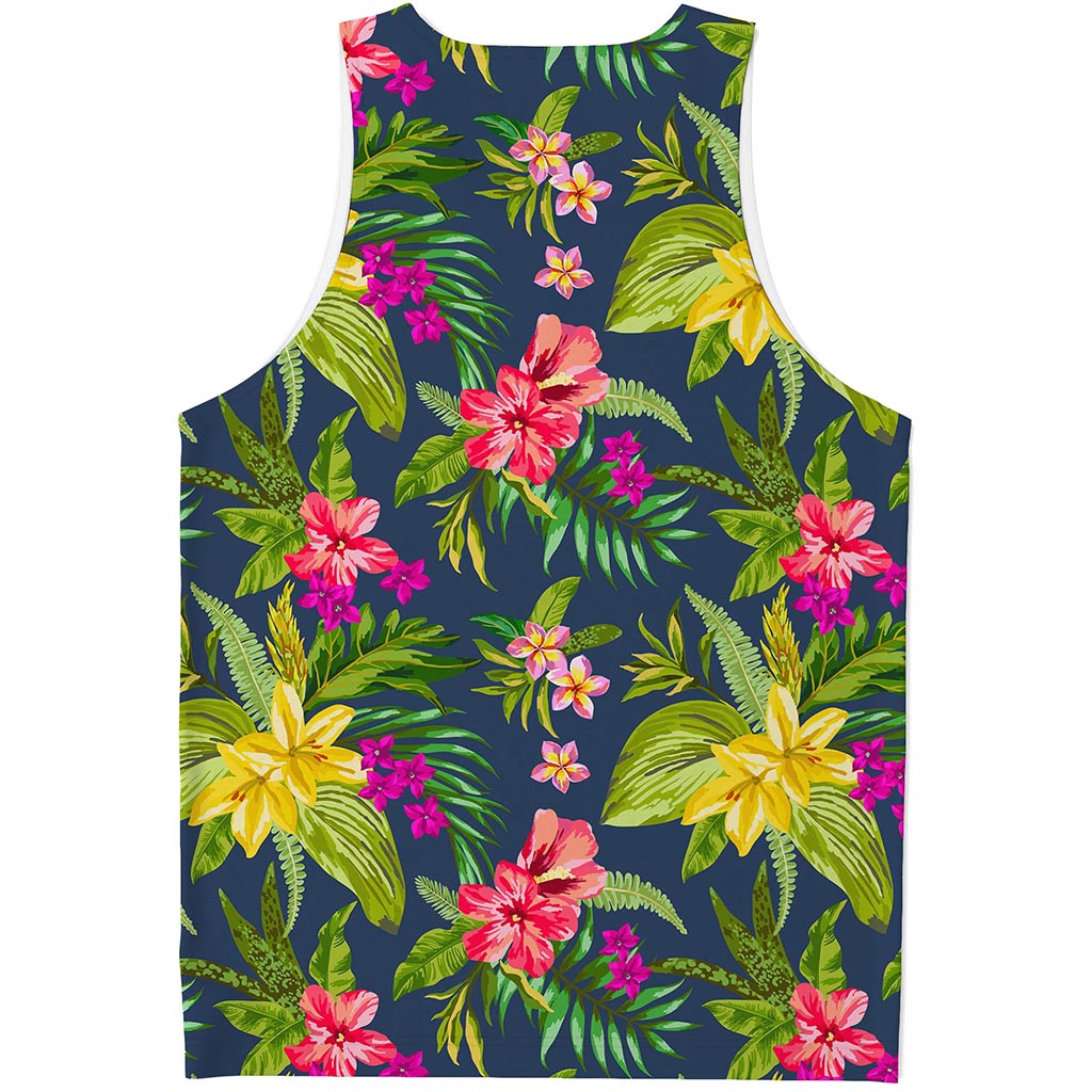 Aloha Hawaiian Flowers Pattern Print Men's Tank Top