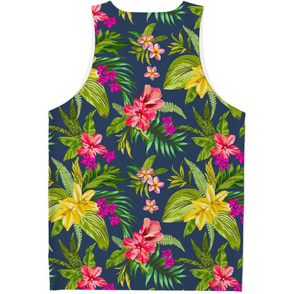 Aloha Hawaiian Flowers Pattern Print Men's Tank Top