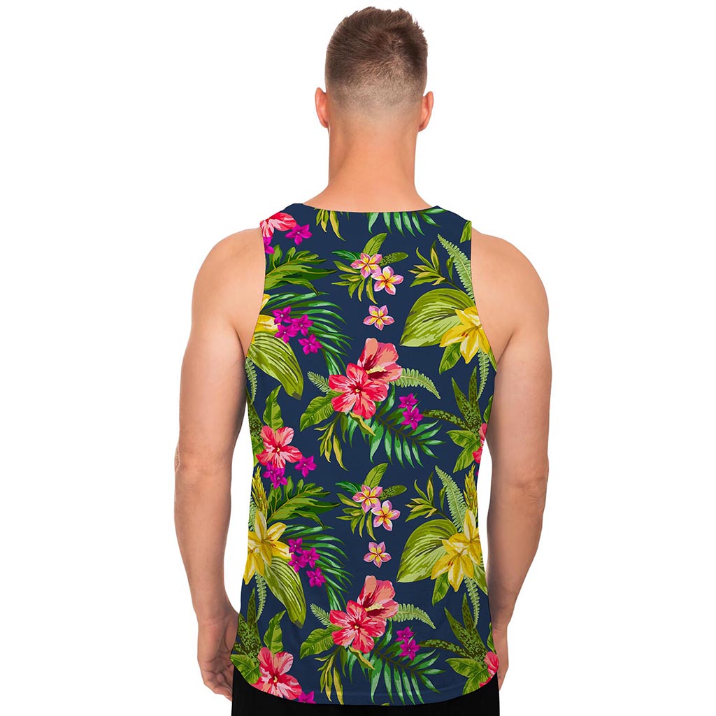 Aloha Hawaiian Flowers Pattern Print Men's Tank Top