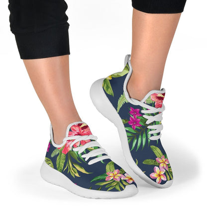 Aloha Hawaiian Flowers Pattern Print Mesh Knit Shoes GearFrost