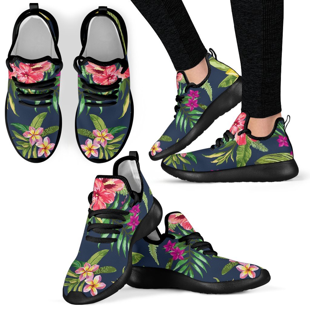Aloha Hawaiian Flowers Pattern Print Mesh Knit Shoes GearFrost