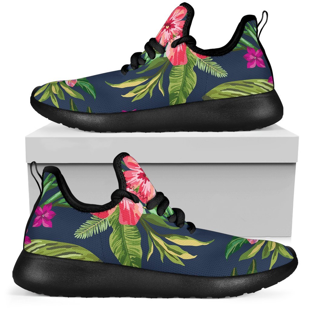 Aloha Hawaiian Flowers Pattern Print Mesh Knit Shoes GearFrost