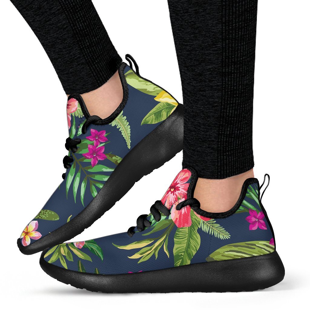 Aloha Hawaiian Flowers Pattern Print Mesh Knit Shoes GearFrost