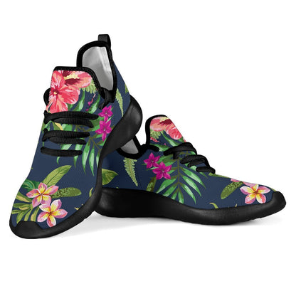 Aloha Hawaiian Flowers Pattern Print Mesh Knit Shoes GearFrost