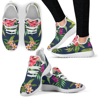 Aloha Hawaiian Flowers Pattern Print Mesh Knit Shoes GearFrost
