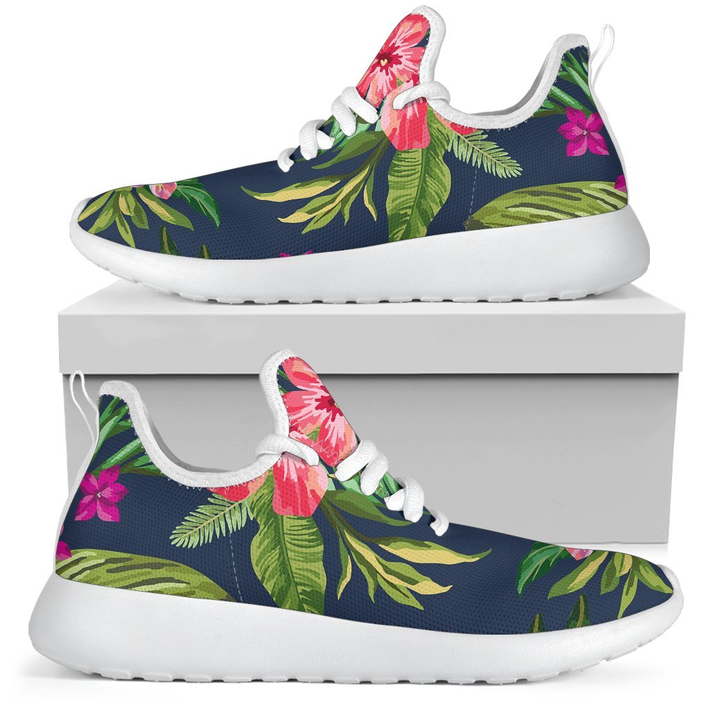 Aloha Hawaiian Flowers Pattern Print Mesh Knit Shoes GearFrost
