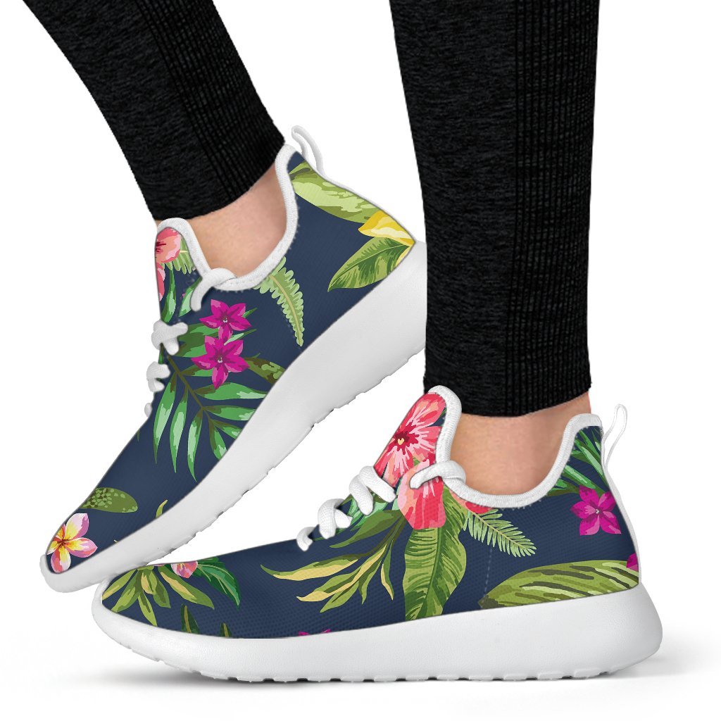 Aloha Hawaiian Flowers Pattern Print Mesh Knit Shoes GearFrost