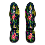 Aloha Hawaiian Flowers Pattern Print Muay Thai Shin Guard