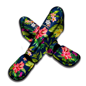 Aloha Hawaiian Flowers Pattern Print Muay Thai Shin Guard