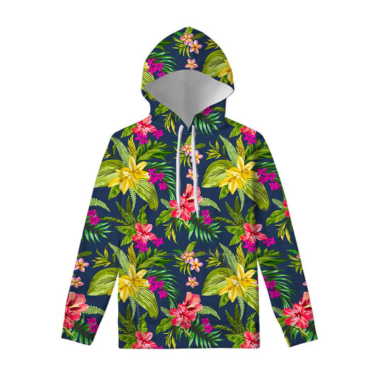 Aloha Hawaiian Flowers Pattern Print Pullover Hoodie