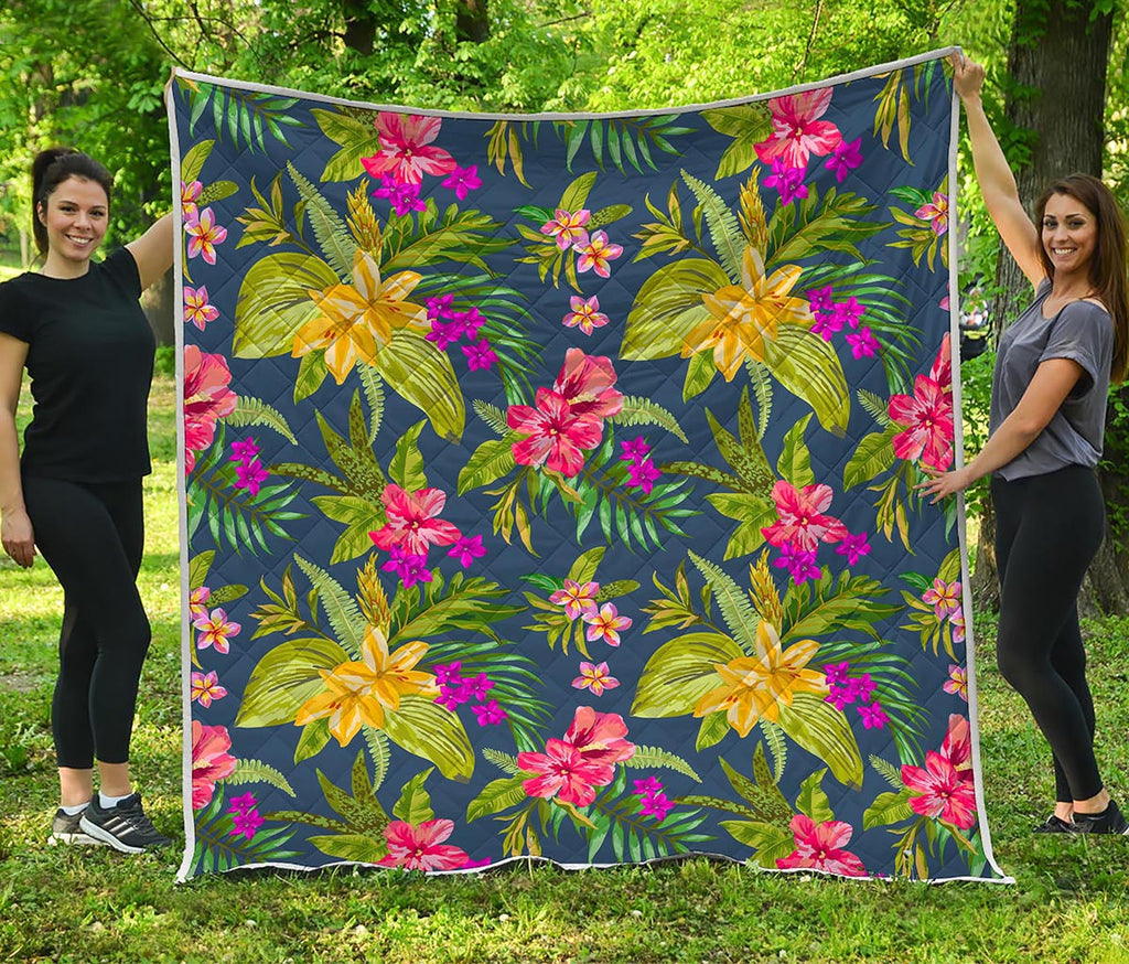 Aloha Hawaiian Flowers Pattern Print Quilt