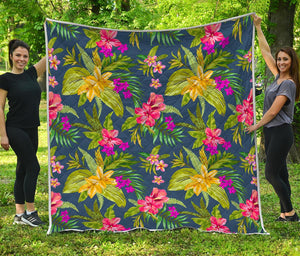 Aloha Hawaiian Flowers Pattern Print Quilt