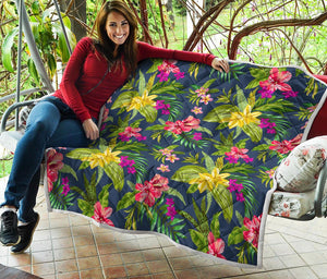 Aloha Hawaiian Flowers Pattern Print Quilt