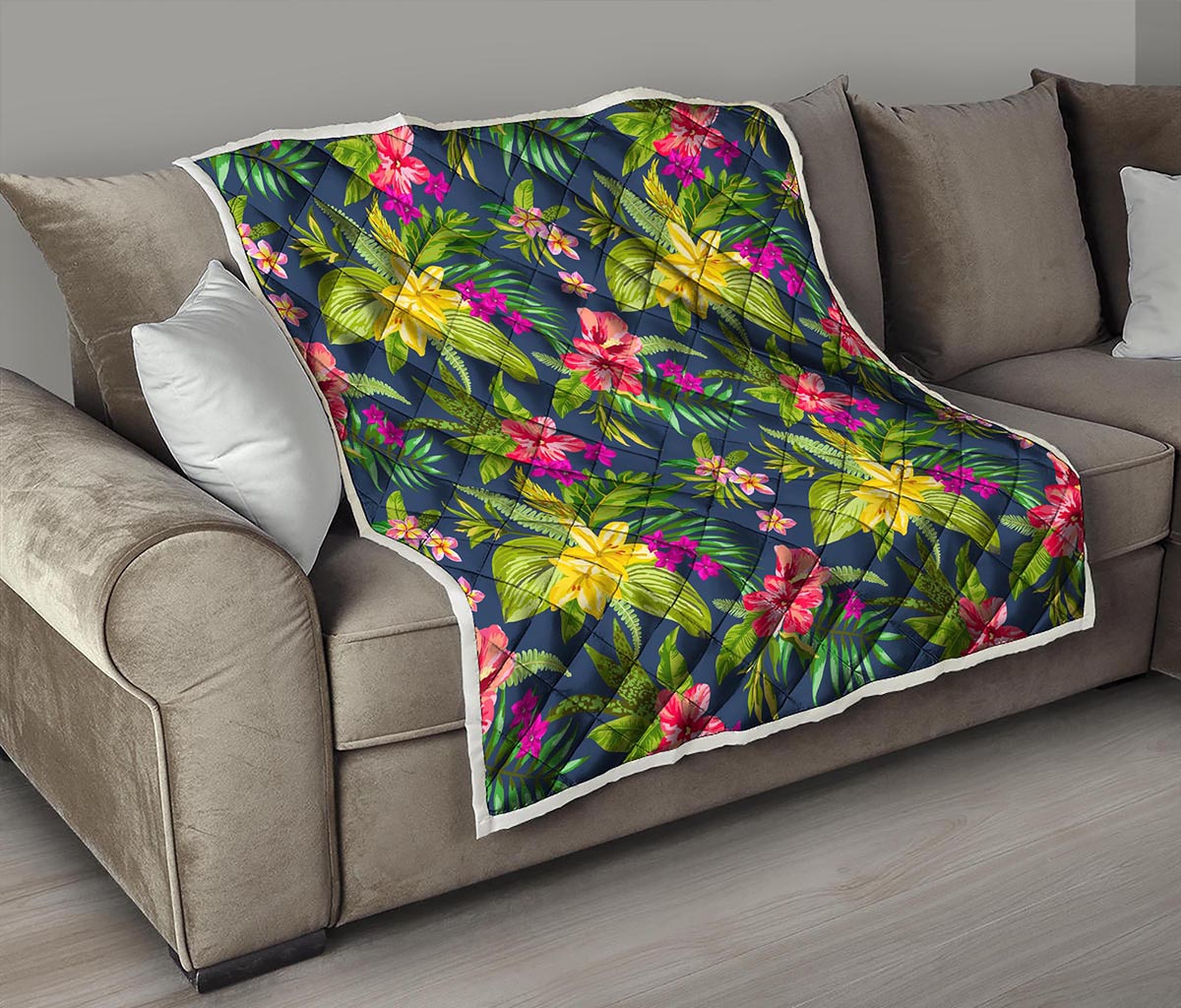 Aloha Hawaiian Flowers Pattern Print Quilt