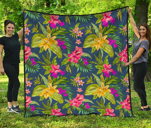 Aloha Hawaiian Flowers Pattern Print Quilt