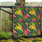 Aloha Hawaiian Flowers Pattern Print Quilt