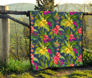 Aloha Hawaiian Flowers Pattern Print Quilt