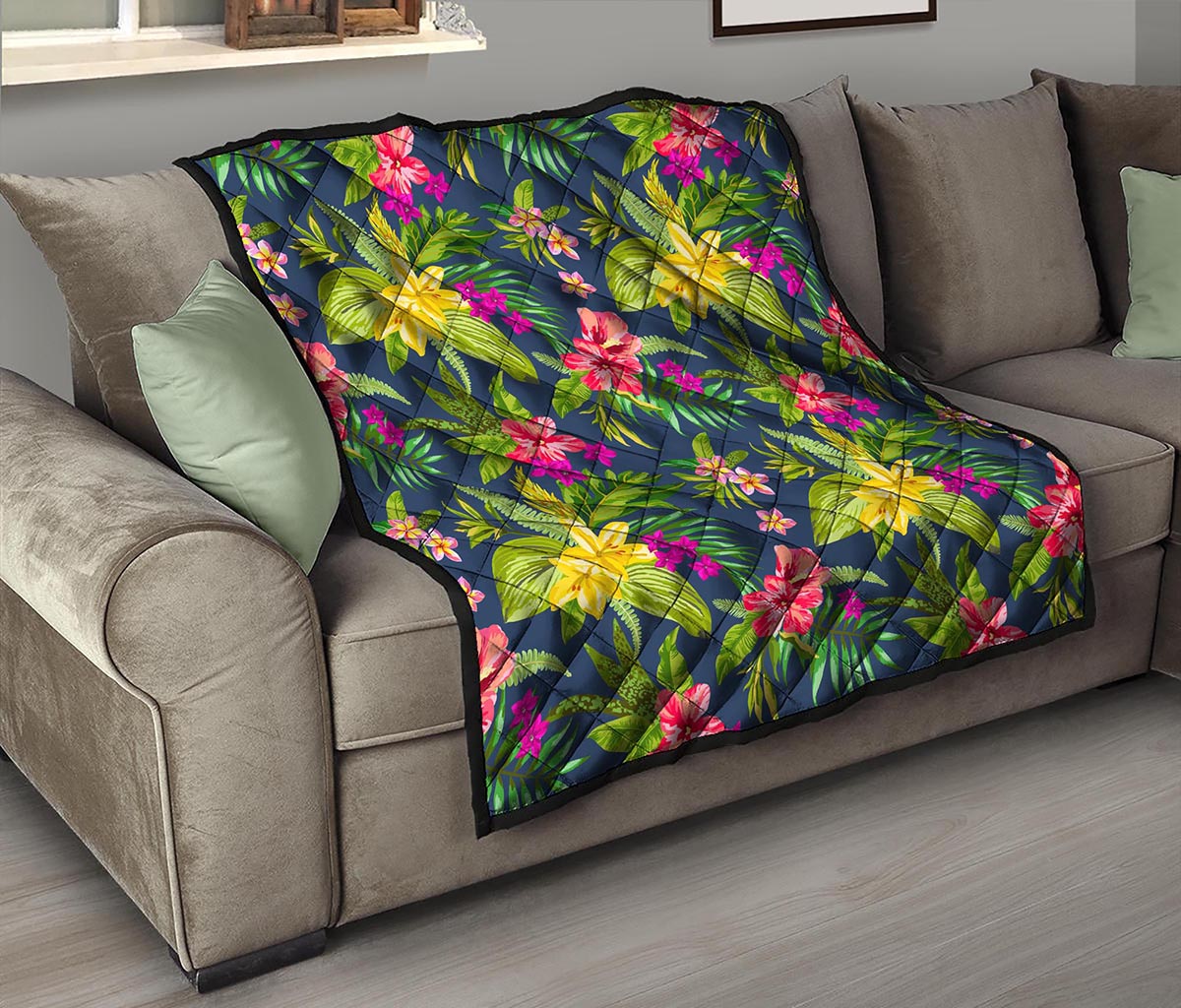 Aloha Hawaiian Flowers Pattern Print Quilt