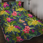 Aloha Hawaiian Flowers Pattern Print Quilt Bed Set