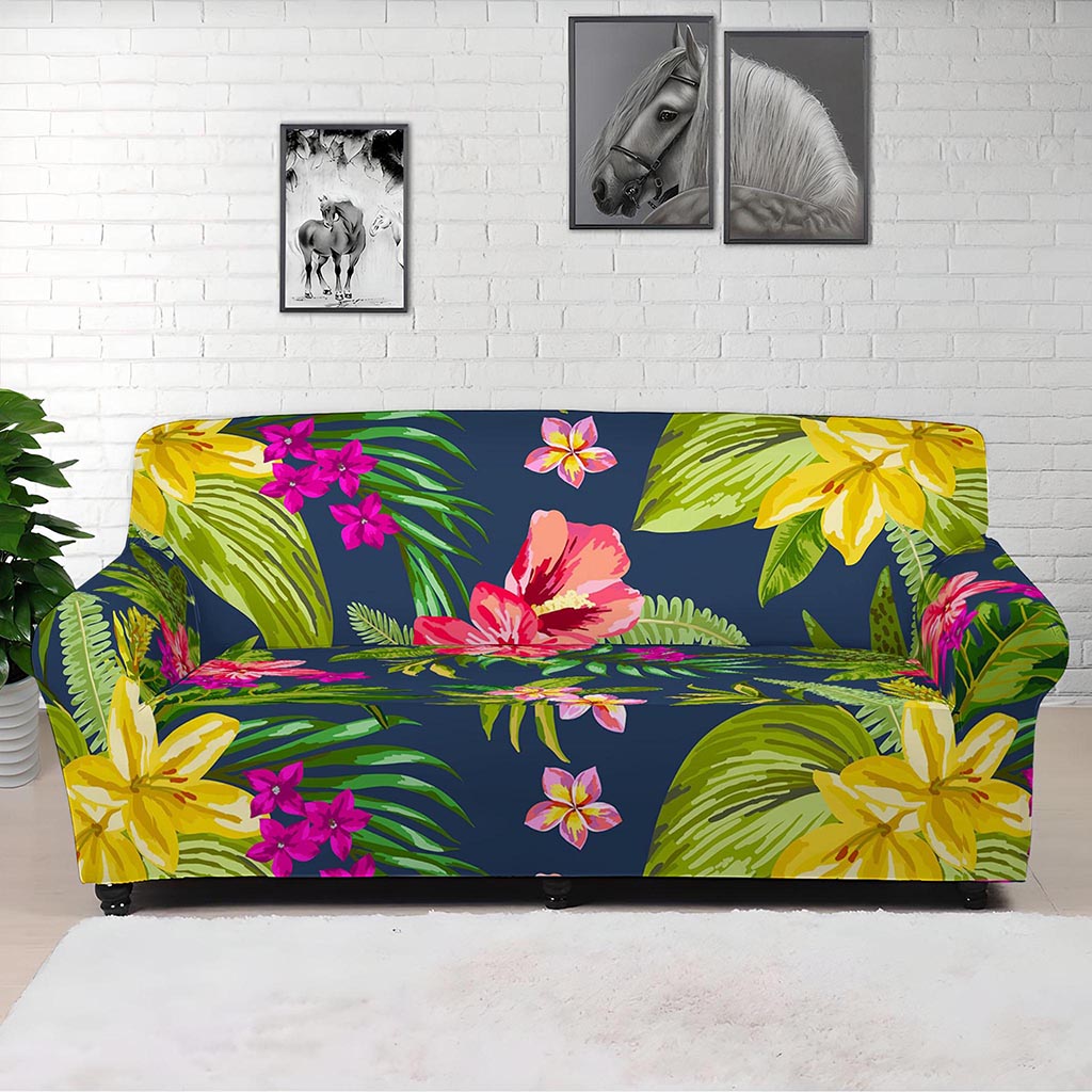 Aloha Hawaiian Flowers Pattern Print Sofa Cover