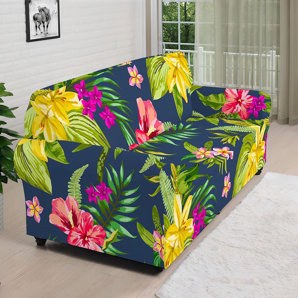 Aloha Hawaiian Flowers Pattern Print Sofa Cover