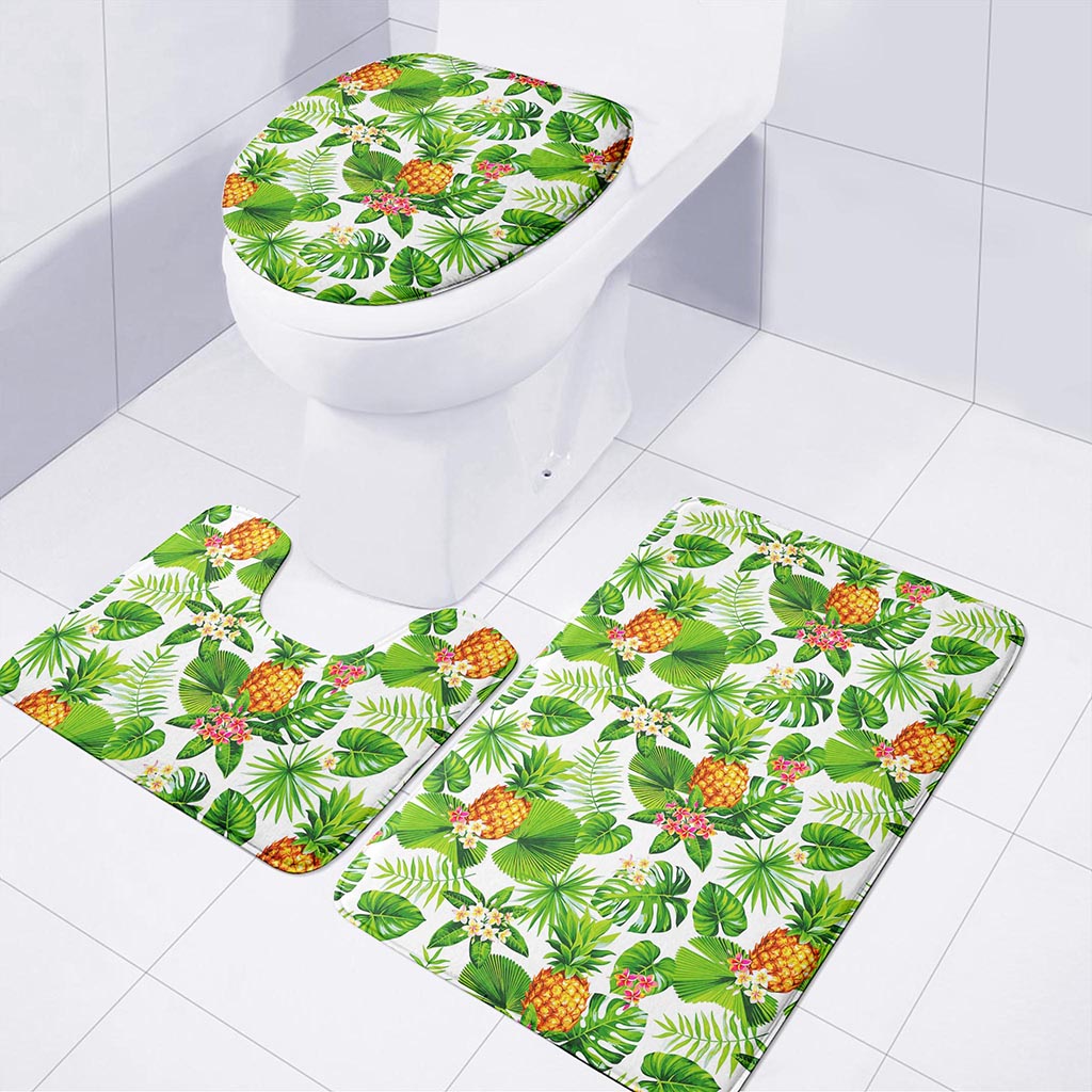 Aloha Hawaiian Pineapple Pattern Print 3 Piece Bath Mat Set
