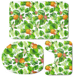 Aloha Hawaiian Pineapple Pattern Print 3 Piece Bath Mat Set