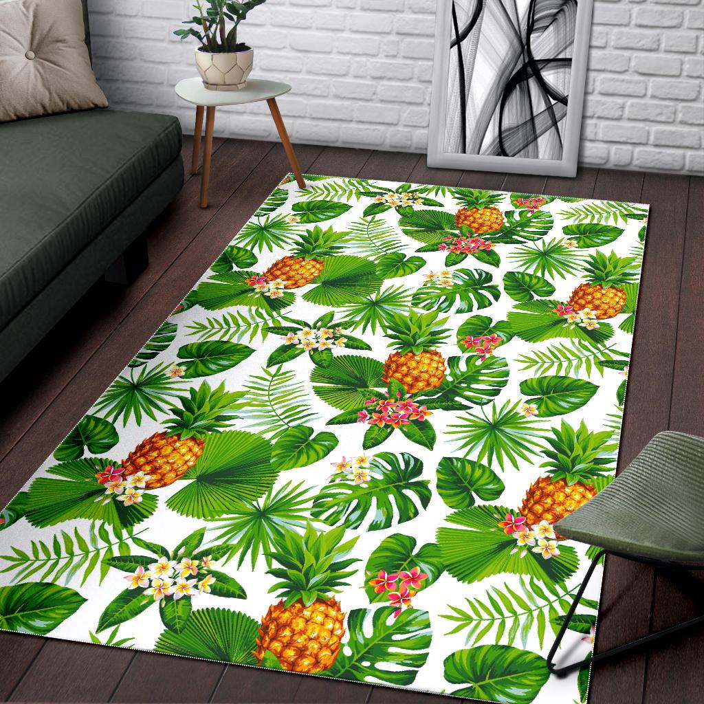 Aloha Hawaiian Pineapple Pattern Print Area Rug GearFrost