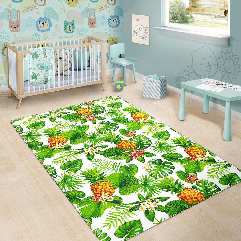 Aloha Hawaiian Pineapple Pattern Print Area Rug GearFrost