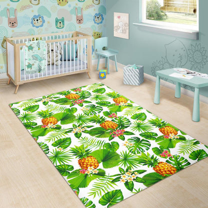 Aloha Hawaiian Pineapple Pattern Print Area Rug GearFrost