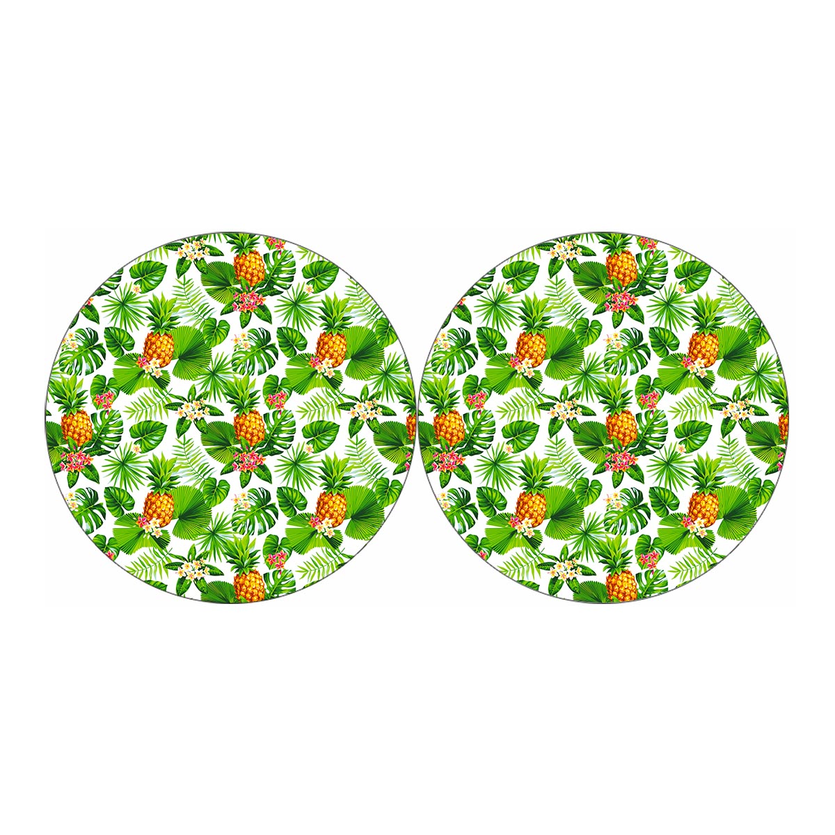 Aloha Hawaiian Pineapple Pattern Print Car Coasters