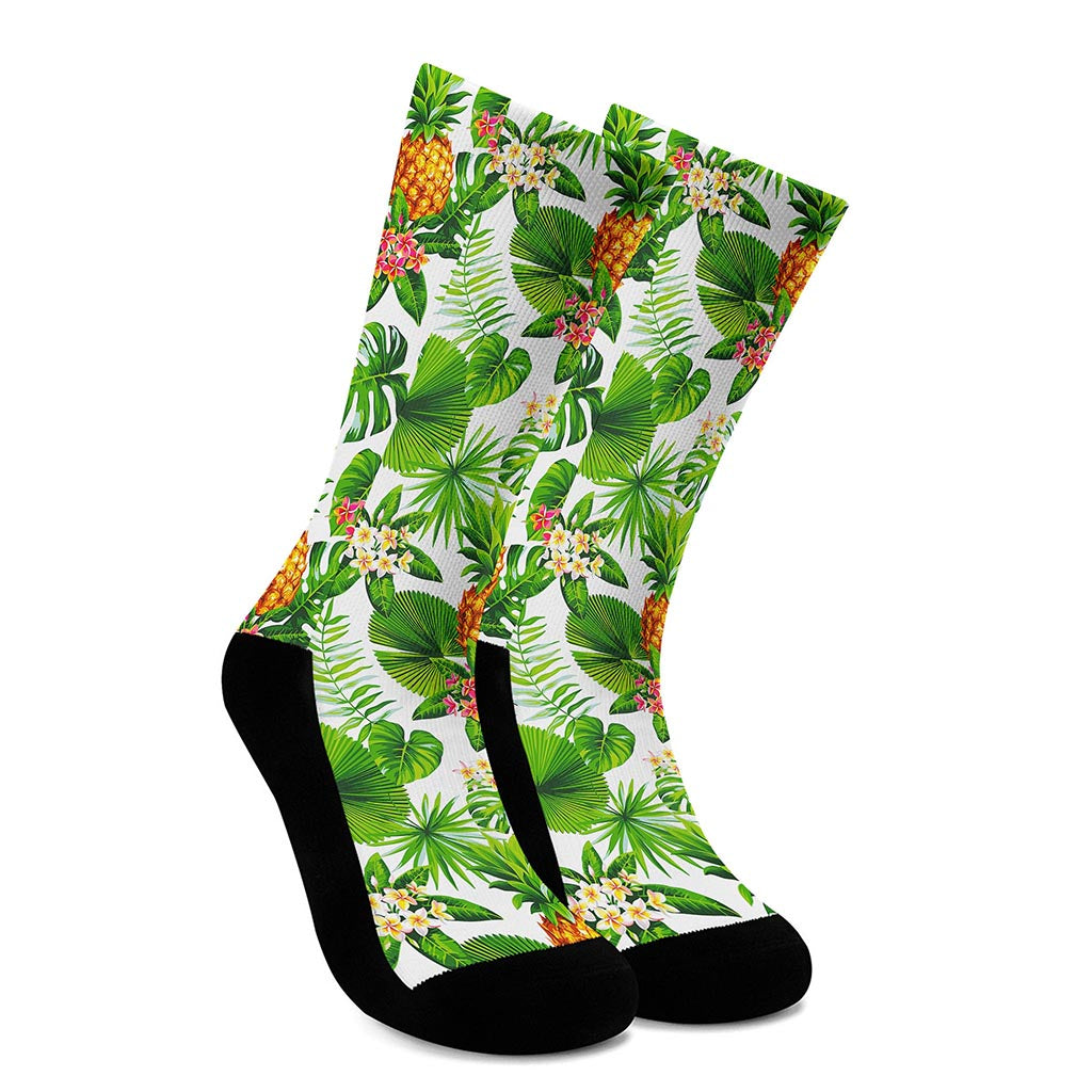 Aloha Hawaiian Pineapple Pattern Print Crew Socks